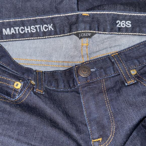 J.Crew Matchstick Slim Straight Jeans Dark Wash Size 26S - Picture 5 of 9